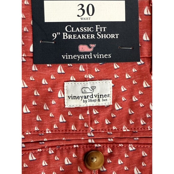 Men’s Vineyard Vines Sailboat Jetty Red Breaker Shorts Size 30” Inseam 9” NWT - Picture 5 of 5